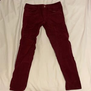 maroon american eagle super stretch jeggings